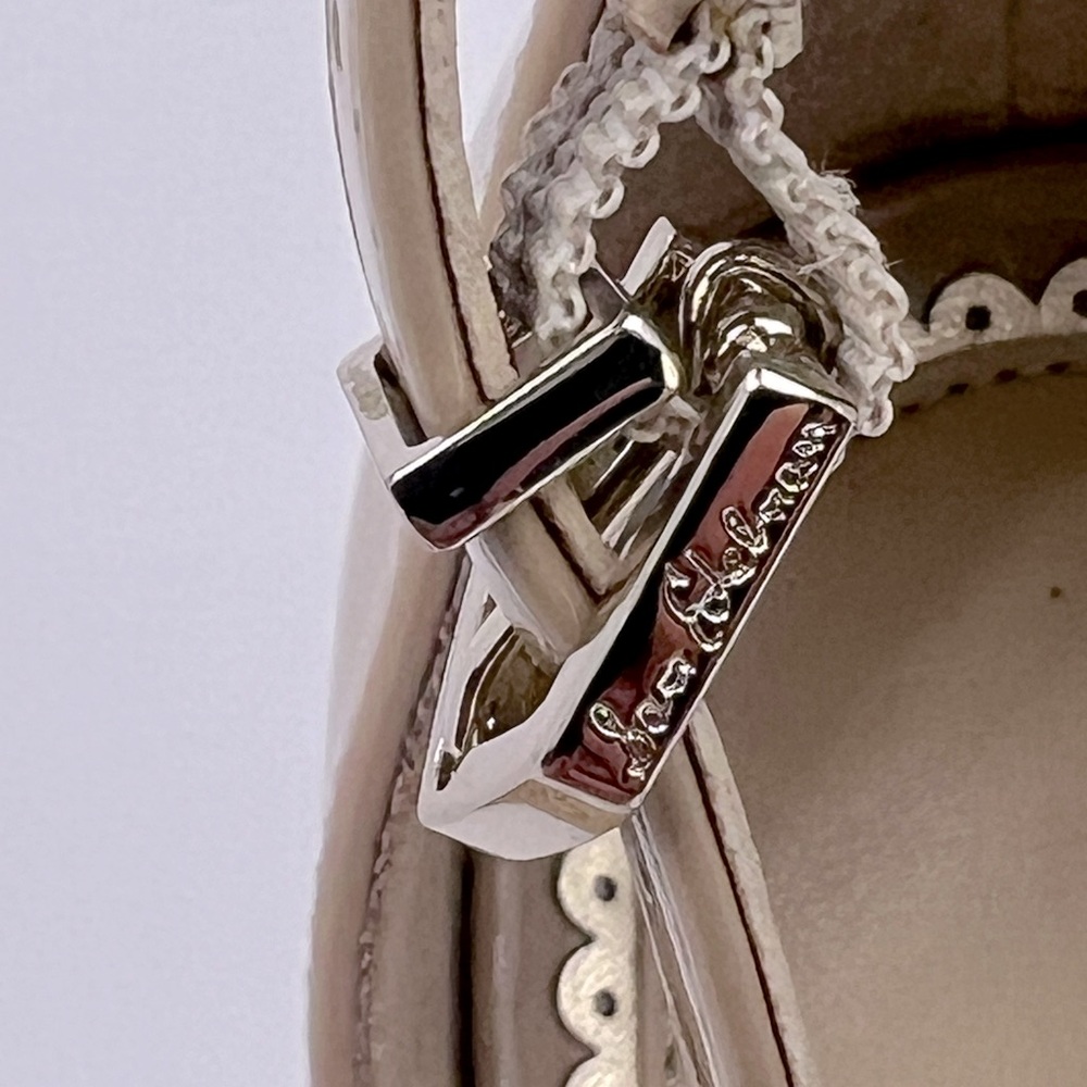 SAM EDELMAN PATTI ANKLE STRAP HEEL, BEIGE SHINY PATENT, WOMENS 11, EUR 41, UK 8 - Picture 17 of 17